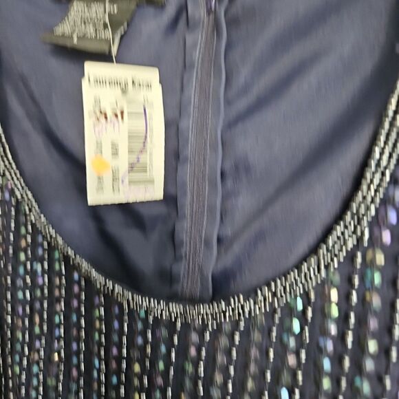 Lawrence Kazar Women's Lg blue Silk Beaded Skirt And Top formal wedding - Picture 4 of 16